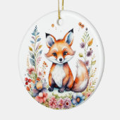 Gepersonaliseerde roze en paarse bloemen en Baby F Keramisch Ornament (Links)