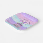 Gepersonaliseerde roze en Paarse gelukkige verjaar Papieren Bordje (Gebogen)