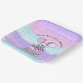 Gepersonaliseerde roze en Paarse gelukkige verjaar Papieren Bordje (Gebogen)