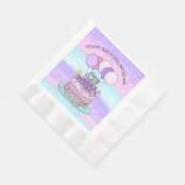 Gepersonaliseerde roze en Paarse gelukkige verjaar Servet (Hoek)