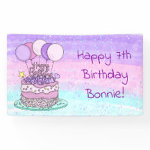 Gepersonaliseerde roze en Paarse meisjesfeest