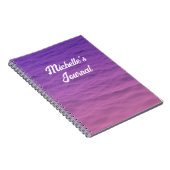 Gepersonaliseerde Roze En Paarse Zee Notitieboek (Rechterzijde)