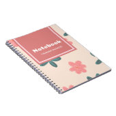 Gepersonaliseerde roze en pastelbloem notitieboek (Rechterzijde)