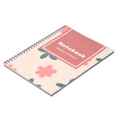 Gepersonaliseerde roze en pastelbloem notitieboek (Linkerzijde)