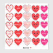 Gepersonaliseerde roze en rode liefdesharten sticker (Vel)