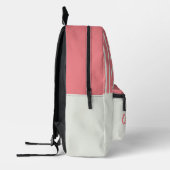 Gepersonaliseerde roze en wit gestreept bedrukte rugzak (Links)