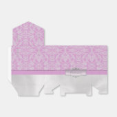 Gepersonaliseerde roze en witte dunningdoos bedankdoosjes (Uitgevouwen)