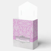 Gepersonaliseerde roze en witte dunningdoos bedankdoosjes (Geopend)