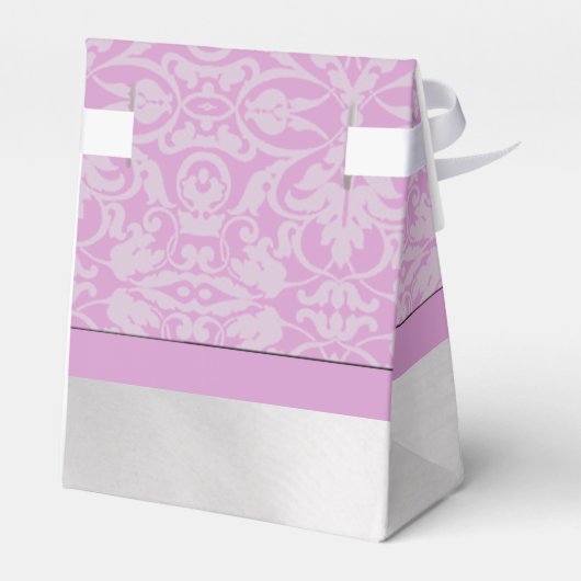 Gepersonaliseerde roze en witte dunningdoos bedankdoosjes (Achterkant)