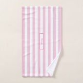 Gepersonaliseerde roze en witte gestreepte bad handdoek (Handdoek)