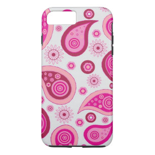 Gepersonaliseerde roze en witte paisley 	iPhone 8/7 plus hoesje