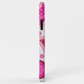 Gepersonaliseerde roze en witte paisley Case-Mate iPhone case (Achterkant/rechts)