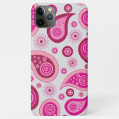 Gepersonaliseerde roze en witte paisley Case-Mate iPhone case (Achterkant)