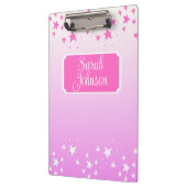 Gepersonaliseerde roze en witte sterren klembord (Links)