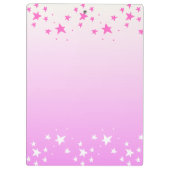 Gepersonaliseerde roze en witte sterren klembord (Achterkant)