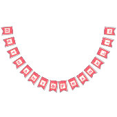 Gepersonaliseerde roze en witte stip gouden trim b vlaggetjes (Alle)