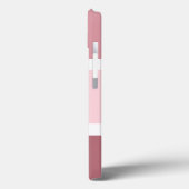 Gepersonaliseerde Roze En Witte Strepen Modern Case-Mate iPhone Case (Achterkant / Links)