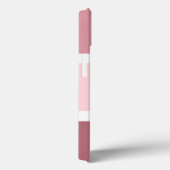 Gepersonaliseerde Roze En Witte Strepen Modern Case-Mate iPhone Case (Achterkant / Rechts)