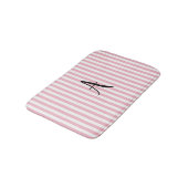 Gepersonaliseerde roze en witte stripe Bath Mat (Gekanteld)
