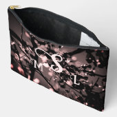 Gepersonaliseerde Roze en Zwart Abstract Botanisch Etui (Open)
