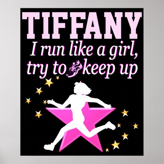 GEPERSONALISEERDE ROZE EN ZWART LOPEN ALS EEN MEIS POSTER (Voorkant)