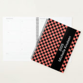 Gepersonaliseerde roze en zwarte Checkerboard 2025 Planner (Display)