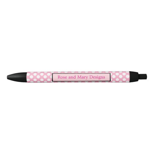 Gepersonaliseerde roze en zwarte pooldop Pen (Voorkant)