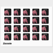 Gepersonaliseerde Roze en zwarte Zebra Bookplate Vierkante Sticker (Vel)