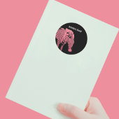 Gepersonaliseerde Roze en zwarte Zebra Bookplate Vierkante Sticker