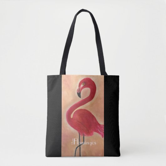 Gepersonaliseerde roze flamingo Art Tote Bag (Voorkant)