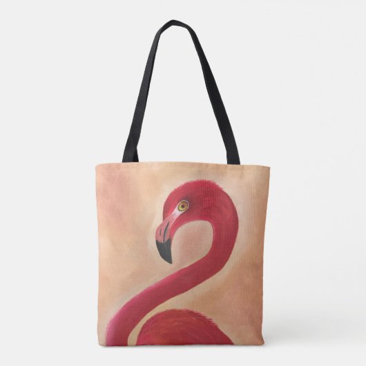 Gepersonaliseerde roze flamingo Art Tote Bag (Achterkant)
