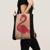 Gepersonaliseerde roze flamingo Art Tote Bag (Dichtbij)