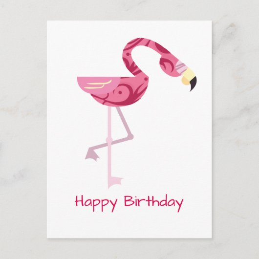 Gepersonaliseerde roze flamingo Bird Briefkaart (Voorkant)