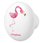 Gepersonaliseerde roze flamingo Bird Keramische Knop (Rechts)