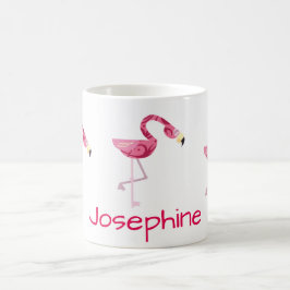 Gepersonaliseerde roze flamingo Bird Koffiemok