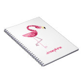 Gepersonaliseerde roze flamingo Bird Notitieboek (Rechterzijde)