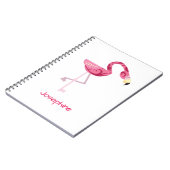 Gepersonaliseerde roze flamingo Bird Notitieboek (Linkerzijde)