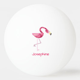 Gepersonaliseerde roze flamingo Bird Pingpongbal