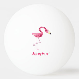 Gepersonaliseerde roze flamingo Bird Pingpongbal