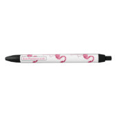 Gepersonaliseerde roze flamingo Bird Zwarte Inkt Pen (Voorkant)