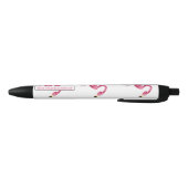 Gepersonaliseerde roze flamingo Bird Zwarte Inkt Pen (Bodem)