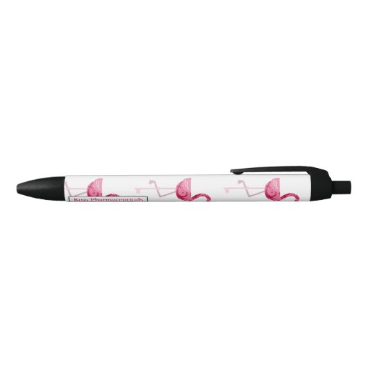 Gepersonaliseerde roze flamingo Bird Zwarte Inkt Pen (Bovenkant)