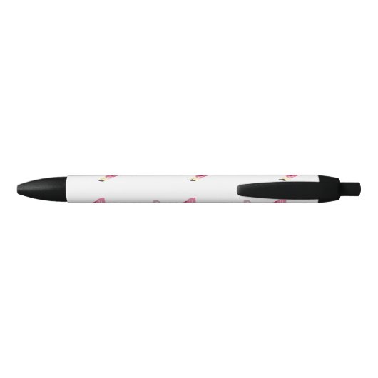 Gepersonaliseerde roze flamingo Bird Zwarte Inkt Pen (Achterkant)