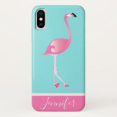 Gepersonaliseerde roze flamingo Case-Mate iPhone case (Achterkant)