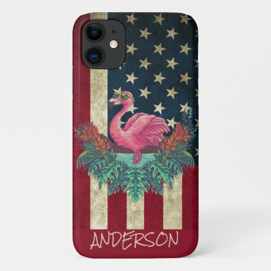 Gepersonaliseerde roze flamingo Case-Mate iPhone case (Achterkant)