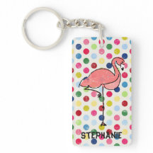 Gepersonaliseerde roze flamingo kleurrijke poolpun