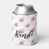 Gepersonaliseerde roze flamingo Koelbox Blikjeskoeler (Blikje Voorkant)