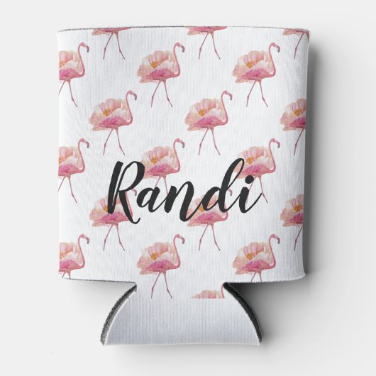 Gepersonaliseerde roze flamingo Koelbox Blikjeskoeler (Voorkant)
