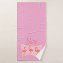 Gepersonaliseerde Roze Flamingo Mid-Century Modern