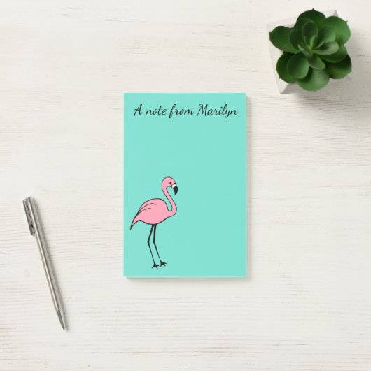 Gepersonaliseerde roze flamingo Post Het Notities  Post-it® Notes (Kantoor)